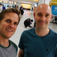 Matt Maran and I setting off to Italy to see his book being printed