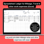 Expenses spreadsheet for employees or self-employed