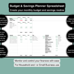 Budget and Savings Excel spreadsheet